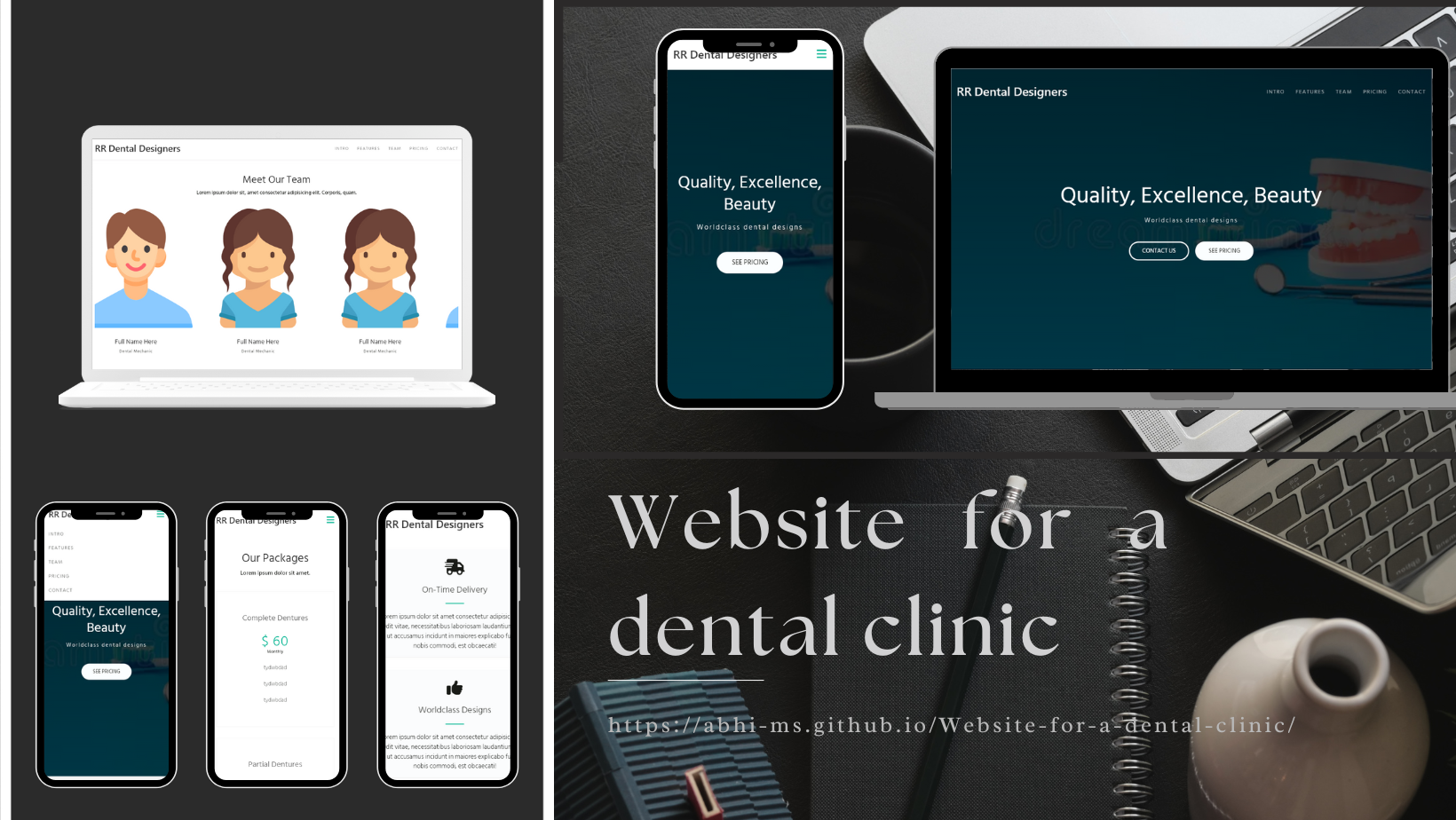 Website for a dental clinic